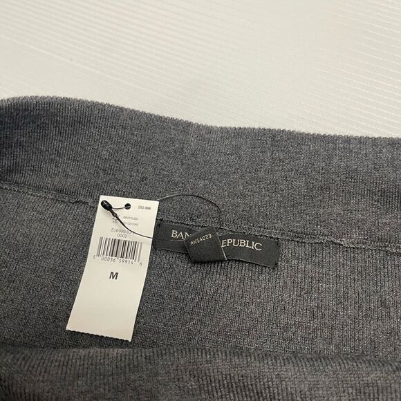 BANANA REPUBLIC Lurex Midi Sweater Skirt Women's Size Medium Gunmetal Grey - Picture 4 of 6